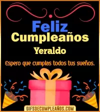 GIF Mensaje de cumpleaños Yeraldo
